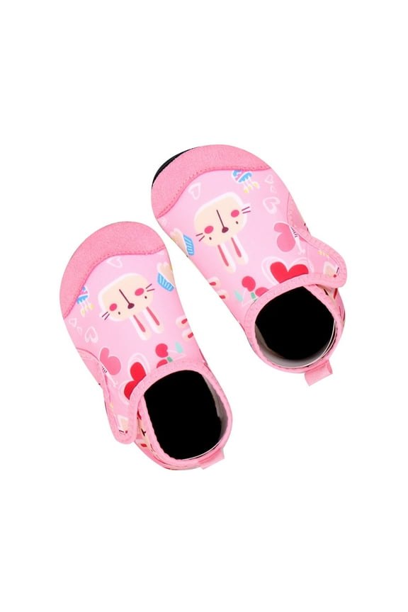Baby Boys Girls Swim Water Shoes Toddler Sneakers Soft Sole Non- Quick Drying Strap Design Everyday Outdoor Beach Swimming Activities Pink 4.5-5.5 Years