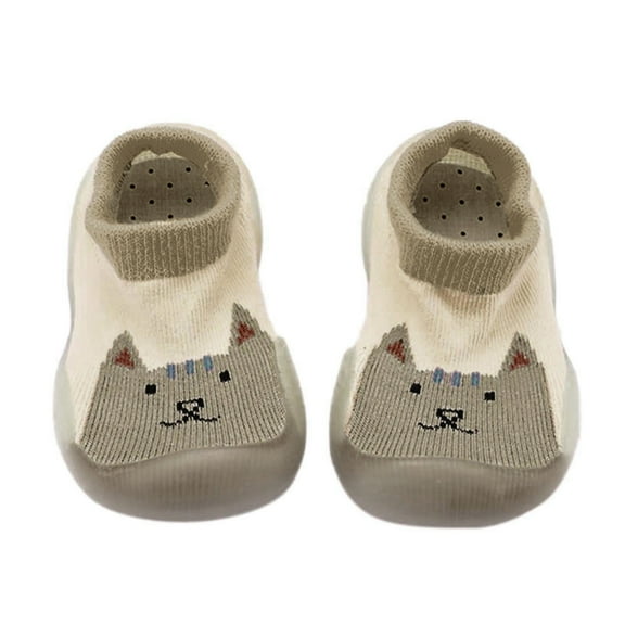 YUNCITY Baby Sock Shoes Boys Girls Children Socks Floor Shoes Kids Sneakers Breathable Shoes Walking Shoes Khaki 3-6 Months