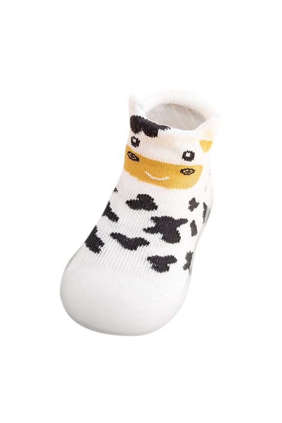 Baby Sock Shoes Boys Girls Kids Toddler Solid Warm Knit Soft Sole Rubber Slipper Stocking Walking Shoes 9-12 Months