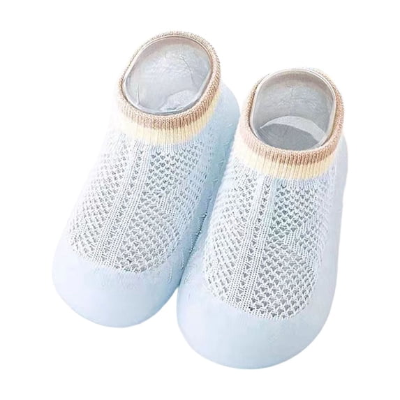 YUNCITY Baby Sock Shoes Boys Girls Sneakers Soft Sole Breathable Mesh First Shoes Toddlers Indoor Outdoor Lightweight Comfortable Walking Shoes Blue 6-9 Months