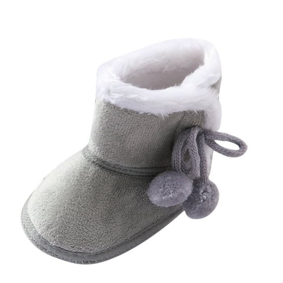 YUNCITY Baby Winter Shoes Booties Snow Shoes Toddler Boots Soft Warming Shoes Grey 0-3 Months