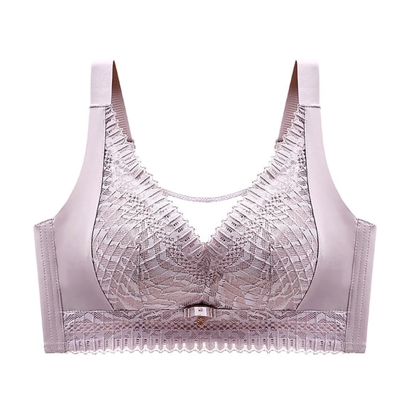 YUNCITY Bras For Women Full Coverage Seamless Underwire Support Comfort Daily Wear Plus Size Bra Comfy Bra Light Purple
