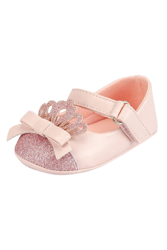 Toddler Baby Boy Girl Shoes Fashion Princess Shoes Little Kid Shoes Non- Soft Sole Walking Shoes Pink 12-18 Months