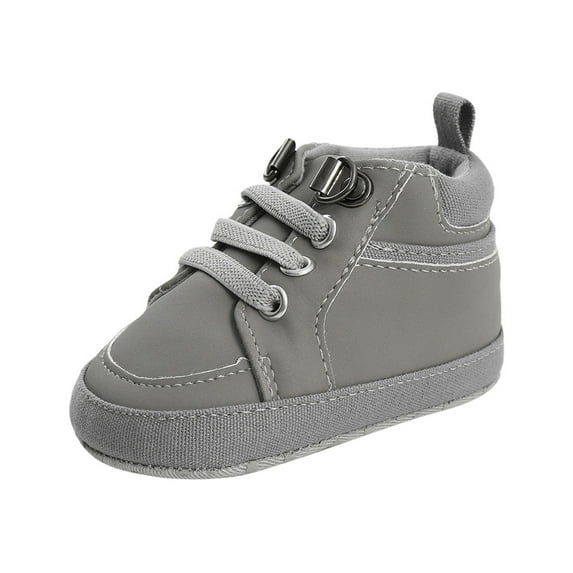 YUNCITY Toddler Baby Boy Girl Shoes First Fashion Shoes Kid Walkers Solid Cross-Tied Shoes Grey 12-18 Months