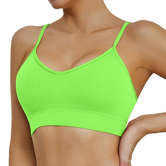 YUNCITY Wireless Bras Women Comfortable Running Quick Drying Shockproof Fitness Yoga Tank Top Sports Bra Comfy Bra Green
