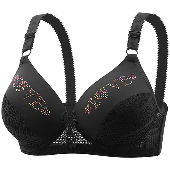 YUNCITY Wireless Bras Women Fashion Casual Breathable Tube Top Bra Underwear Without Steel Ring Gathering Adjusting Comfy Bra Black