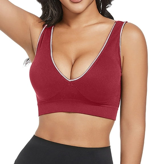 YUNCITY Wireless Bras Women Front Side Buckle Lace Without Steel Ring Movement Seamless Gathering Adjustment Yoga Sleep Large Bra Comfy Bra