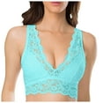 thumbnail image 1 of YUNCITY Wireless Bras Women Lace Bra Back Underwear Comfy Bra Light Blue, 1 of 5