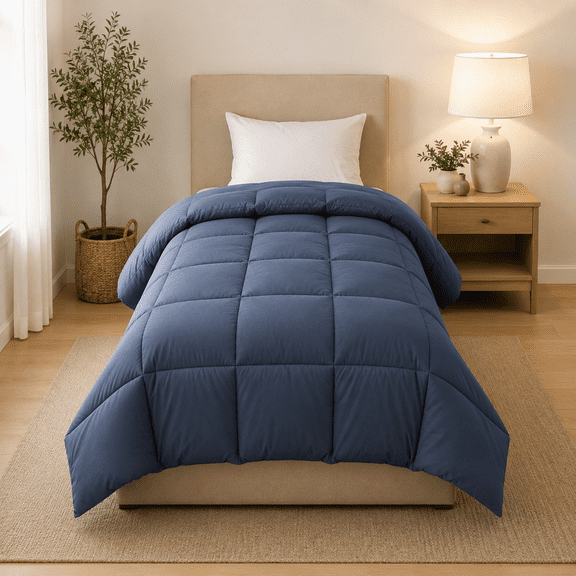 YUNDO Comforter Insert, All Season Down Alternative Duvet Insert, Quilted Microfiber Comforter, Soft Breathable Machine Washable, Gray, Twin 68" x 90"