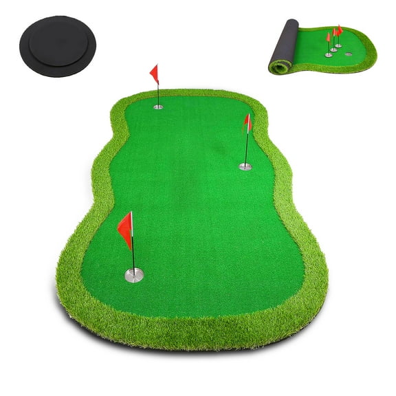 YUNIC 10 ft x 5 ft Golf Putting Green Mat, Golf Training Mat, Professional Golf Practice Mat for  Indoor & Outdoor