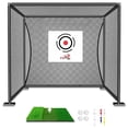 thumbnail image 1 of YUNIC Black 10ft×8ft×8ft Golf Driving Cage, Metal Frame with Target Screen & Tri-Turf Mat for Garage Backyard Indoor Outdoor, 1 of 9