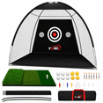 thumbnail image 1 of YUNIC Golf Net, 10 ft x 7 ft Golf Practice Net with Target Cloth and Tri-Turf Mat for Backyard Driving Chipping Training Swing, Indoor & Outdoor Training Hitting Aid Net, 1 of 7