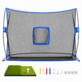 thumbnail image 1 of YUNIC Golf Net, 10 ft x 7 ft Golf Practice Net With Tri-Turf Mat and Target Chipping Pocket for Backyard Driving Chipping Swing Training, Indoor & Outdoor Portable Golf Training Aid Net, 1 of 8