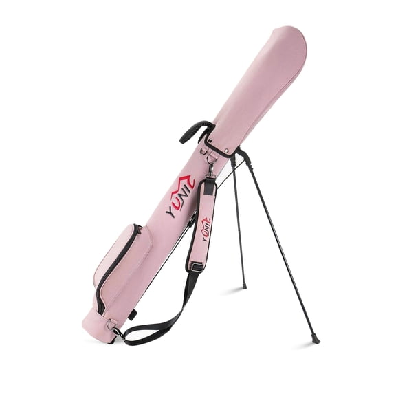 YUNIC Lightweight Golf Stand Bag, Portable Golf Club Carry Bag with Adjustable Shoulder Strap & Extra Storage Pockets, Pink