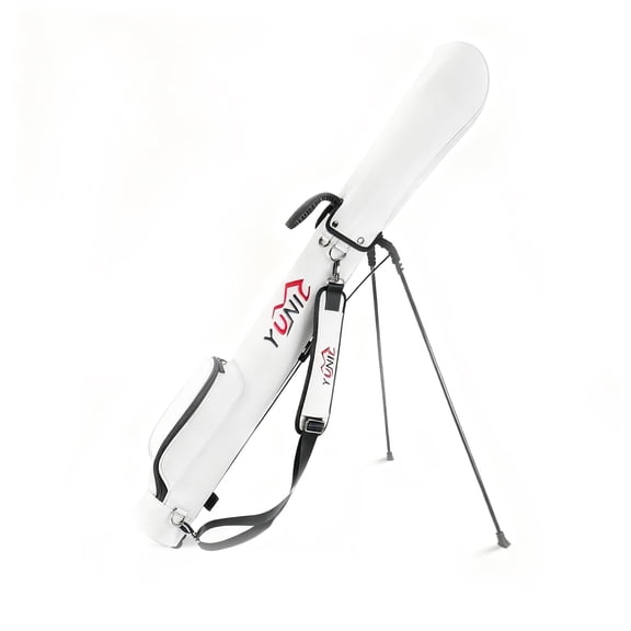 YUNIC Lightweight Golf Stand Bag, Portable Golf Club Carry Bag with Adjustable Shoulder Strap & Extra Storage Pockets, White