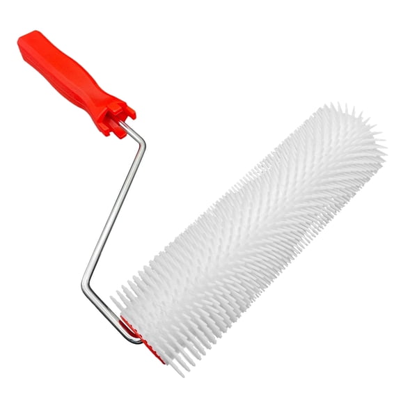 YUNLEISHOP 9 Inch Bubble Buster Roller for Epoxy Flooring, Spiked Aeration Roller with Ergonomic Handle for Self Leveling Compound and Concrete Coating