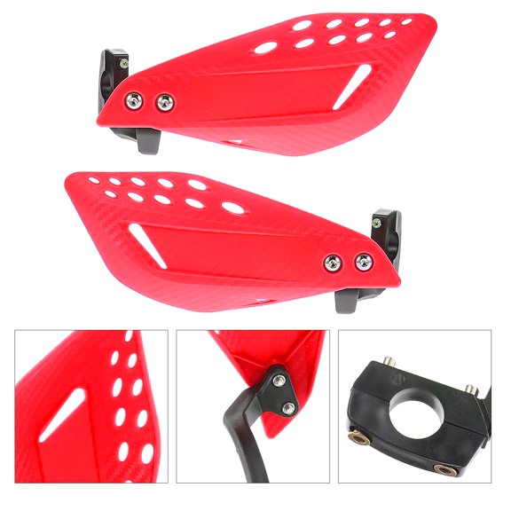 YUNLIGHTS 1 Pair Red Handguards for Motorcycle Riders with Horn Shape PP Crash Protection