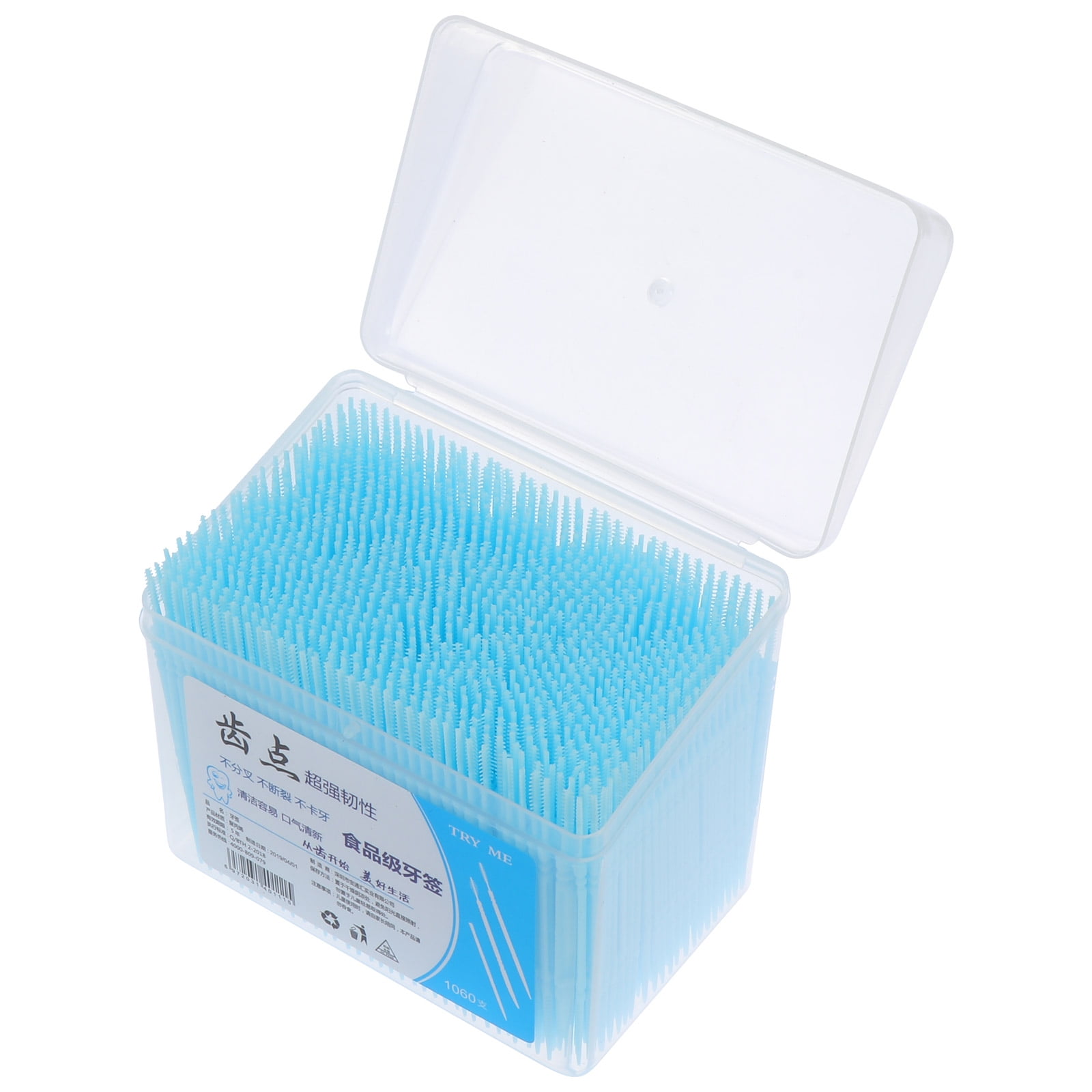 YUNLIGHTS Food Grade Plastic Toothpicks for Teeth Cleaning Teeth 1060Pcs 2.6X0.08X0.08In