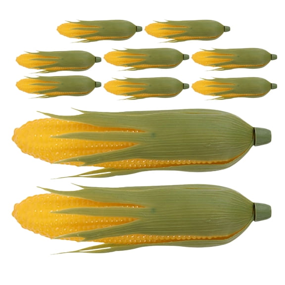 YUNLIGHTS 10Pcs Lifelike Fake Corn Plastic Food Props Realistic Artificial Corn for Home Decor Display