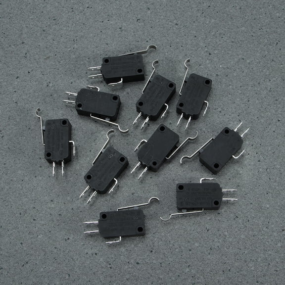YUNLIGHTS 10Pcs Black Micro Limit Switch for Home Appliance and Communication Equipment