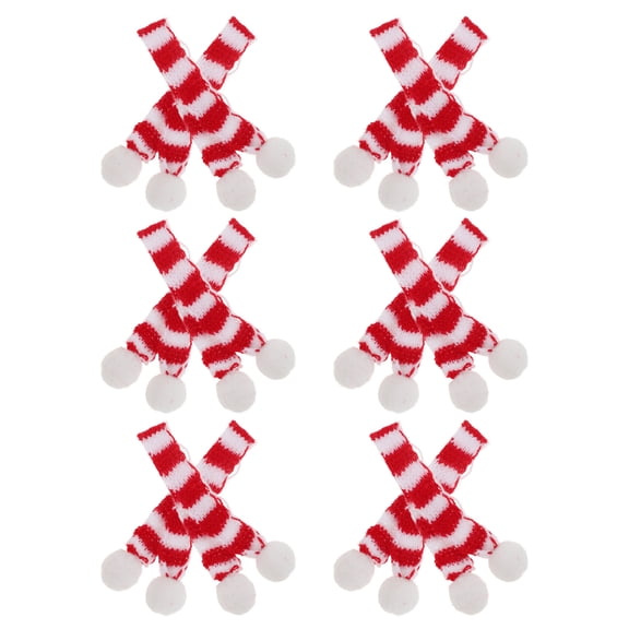 YUNLIGHTS Red Christmas Wine Bottle Scarf for Festive Holiday Parties 12Pcs