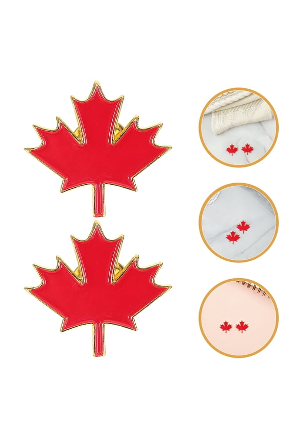12Pcs Maple Leaf Lapel Pin Red Enamel Metal Brooch Versatile Accessory for Jackets and Hats