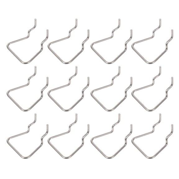 YUNLIGHTS 12Pcs Metal Single Hook for Pegboard Wall Tool Display Rack Plated Silver Color