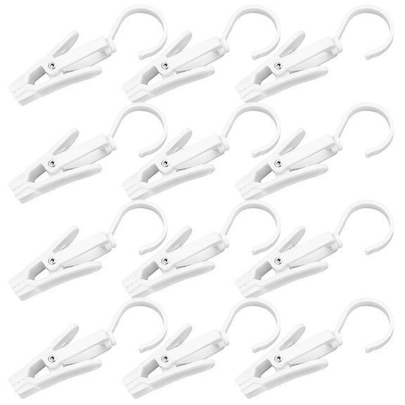 YUNLIGHTS 12Pcs White Rotatable Boot Hangers Clip Laundry Hook Multipurpose Storage Solution