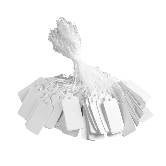 YUNLIGHTS 190Pcs White Hanging Tags with String Smooth Writing Surface for Jewelry Clothing Display