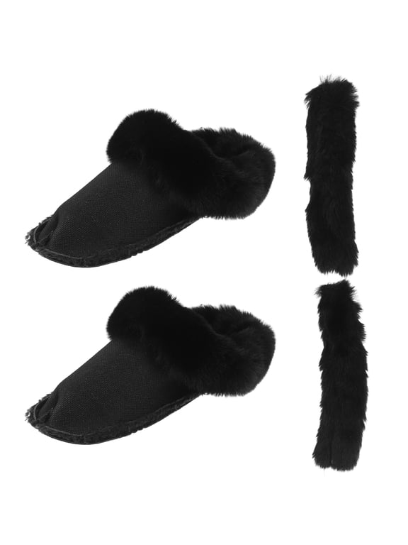 1Pair Black Boot Liners for Rain Boots Removable Washable Warm Furry Shoe Inserts for Winter