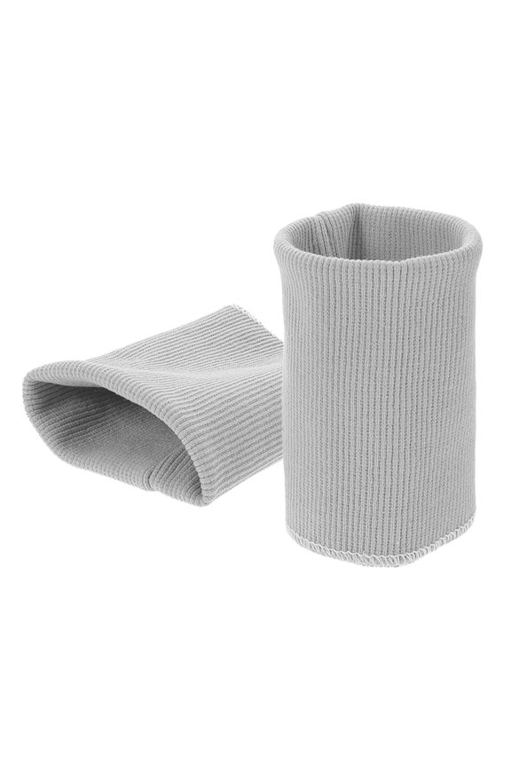1Pair Light Grey Rib Knit Cuff Trim for Jackets Sweatshirts Sleeve Replacement with Elastic Stretch