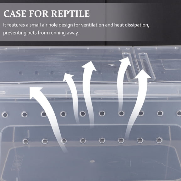 YUNLIGHTS 1Pc Durable PP Plastic Case for Reptile Transport and Feeding