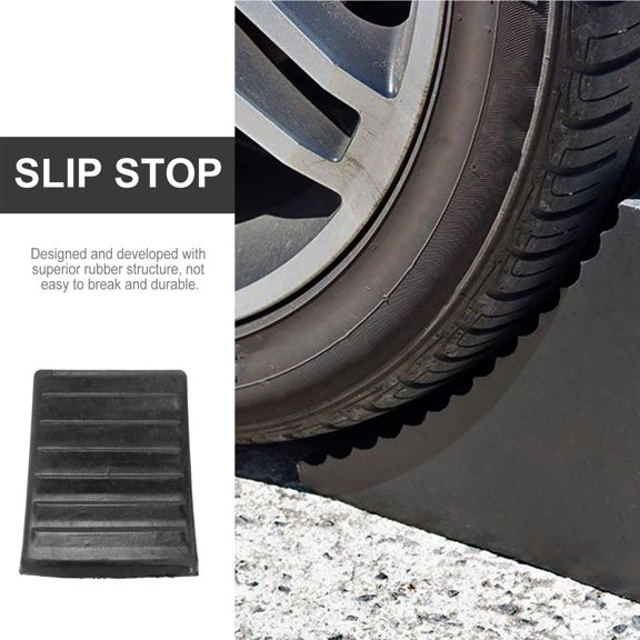 YUNLIGHTS 1Pc Heavy Duty Car Anti Slip Chocks Black Durable Rubber Wheel Alignment Blocks