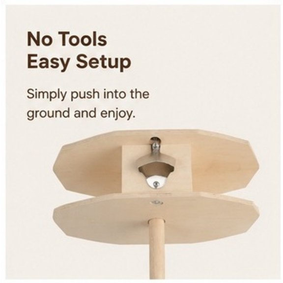 YUNLIGHTS Natural Wooden Wine Stake Khaki Insert Ground for Outdoor Use