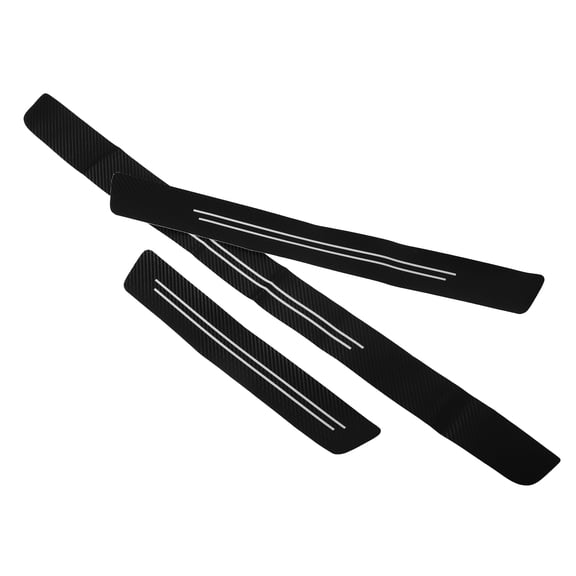 YUNLIGHTS 1Set Black Car Door Anti-Collision Sticker with Carbon Fiber Texture for Step Protection