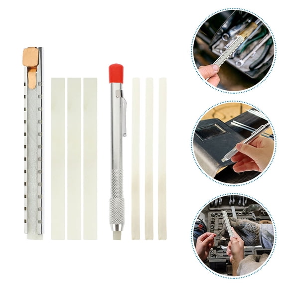 YUNLIGHTS 1Set Flat White Soapstone Pencil for Steel Tile Marking and Textile Applications
