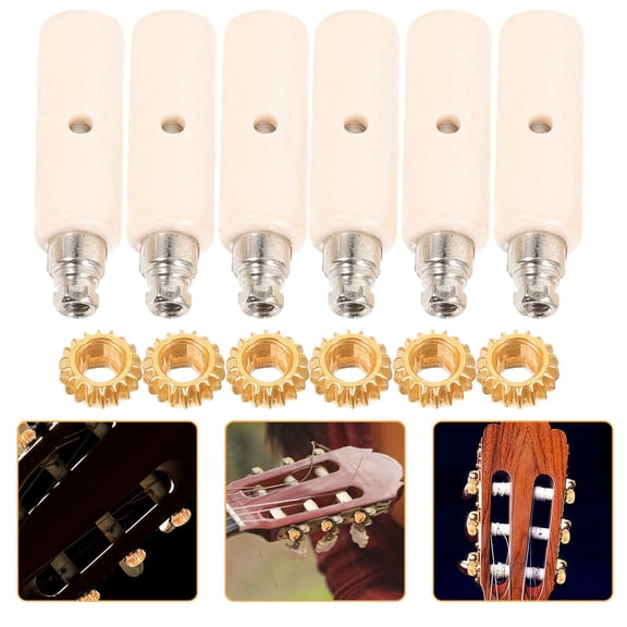 YUNLIGHTS 1Set Guitar Pegs Gears Golden Sturdy Machine Heads for Stable String Tuning and Easy Use