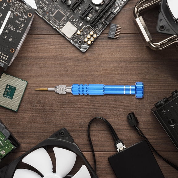 YUNLIGHTS 1Set Professional Blue Screwdriver Handle with Magnetic Bits 5 in 1 Electronics Repair Tool