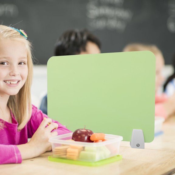 YUNLIGHTS 1Set Removable Sneeze Guard Board Green PVC Desk Divider for Classroom and Office Use