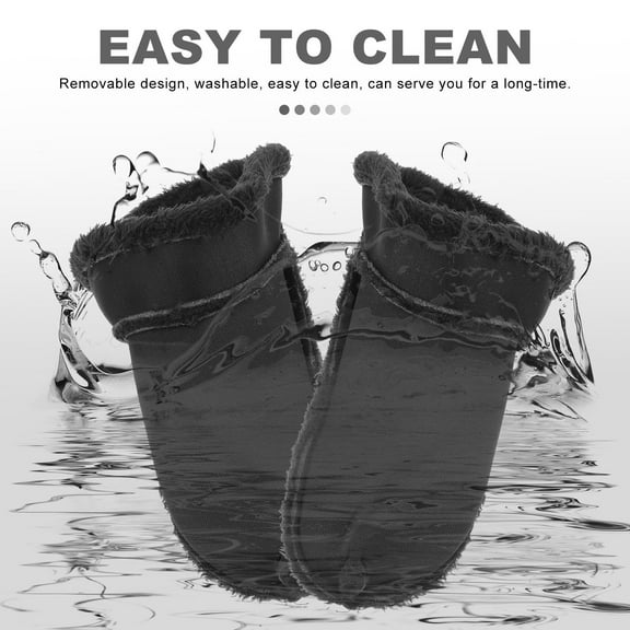 YUNLIGHTS Slipper Liners Furry Insoles Plush Black 2 Pairs