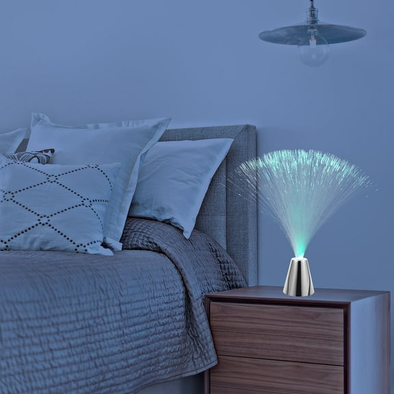 YUNLIGHTS 2Pcs LED Fiber Optic Lamp Transparent Color Changing Decorative Light for Dinner Bedroom Kitchen Decoration