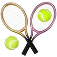 thumbnail image 1 of YUNLIGHTS Plastic Toy Miniature Tennis Racket Random Color 2Sets, 1 of 8
