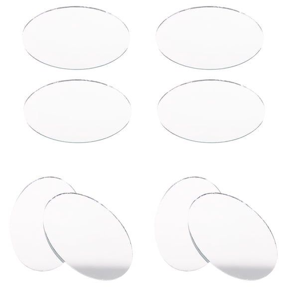 YUNLIGHTS 20Pcs DIY Mirror Lens Oval Shape for Makeup Use White Alloy Cosmetic Mirror