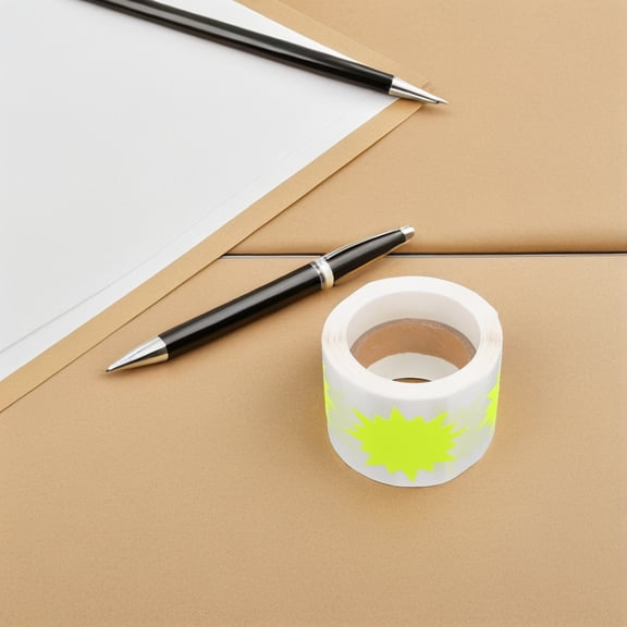 YUNLIGHTS 200Pcs Fluorescent Burst Self-Adhesive Price Labels for Retail Shops and Garage Sale Price Marking