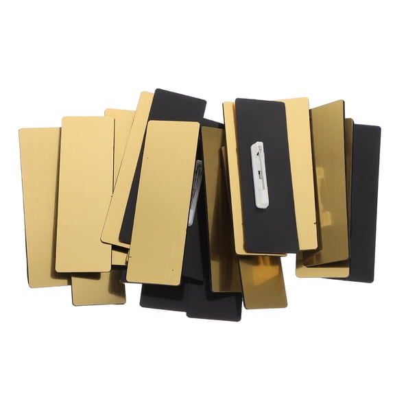 YUNLIGHTS 20Pcs Plastic Blank Name Tags with Pin Back for Office Employee Badge DIY Project