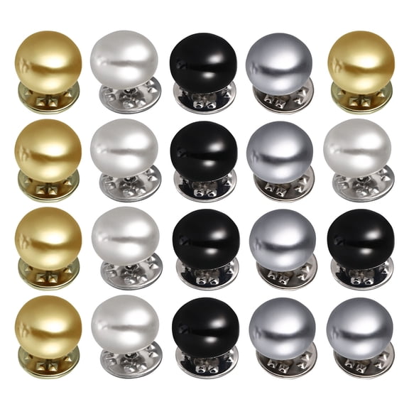 YUNLIGHTS 20Pcs Removable Metal Buttons Instant No Sew Safety Brooch Pins for Dress Shirts