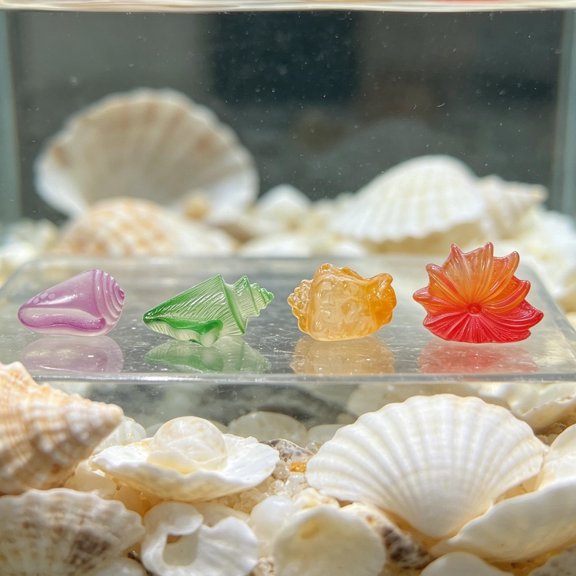 YUNLIGHTS 24Pcs Resin Conch Shell Decorations for Beach Inspired Crafts and Coastal Home Decor