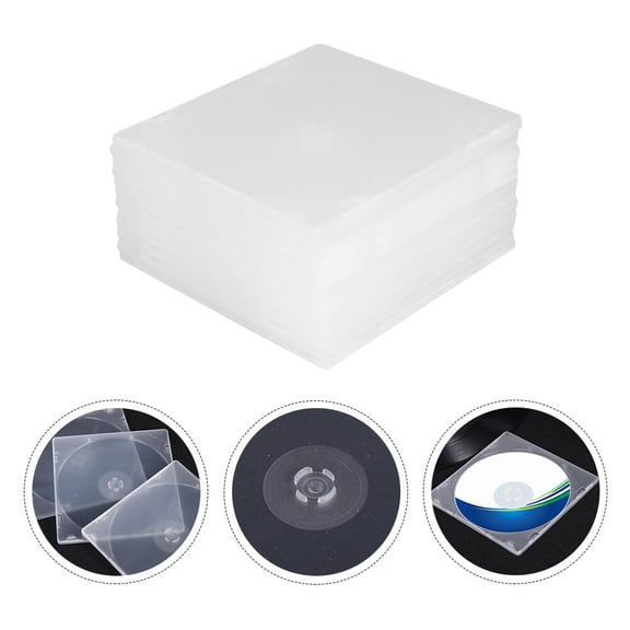 YUNLIGHTS 25Pcs White Cd Storage Box Portable Size with Transparent Label Insert Slot