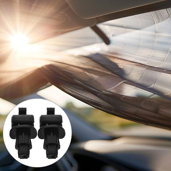 YUNLIGHTS 2Pcs Automotive Sun Visor Clip Holder Easy Install Sun Visor Hook for Car Windshield