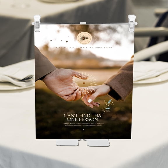 YUNLIGHTS 2Pcs Adjustable Stainless Steel Poster Stand Retractable Banner Holder for Clear Display